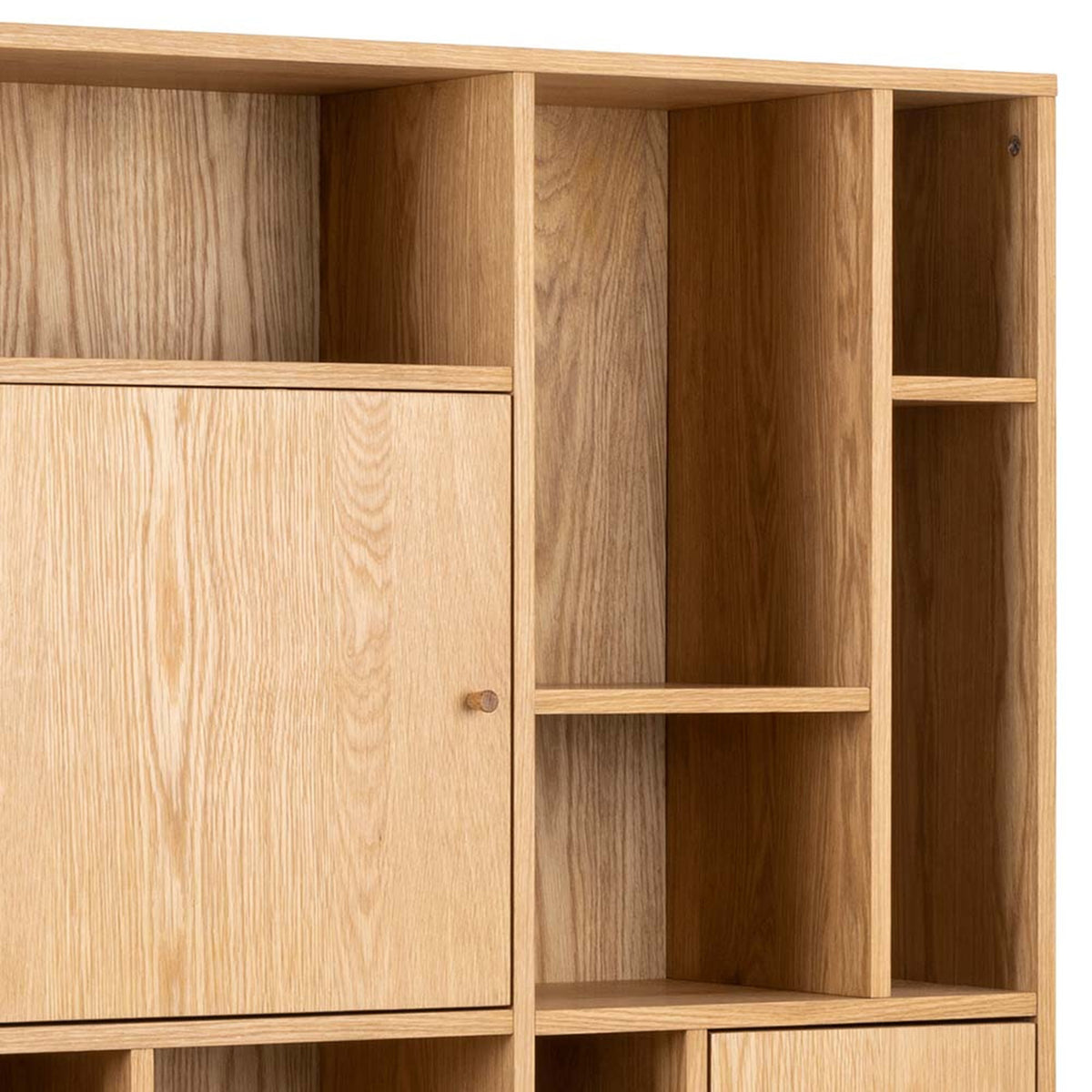 Asymo Bookcase for Living Room 90x180, Japandi Style – close-up of details and texture