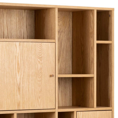 Asymo Bookcase for Living Room 90x180, Japandi Style – close-up of details and texture