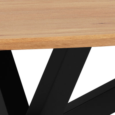 Surfo Large Oval Dining Table 220x76 cm, Industrial Style – close-up of details and texture