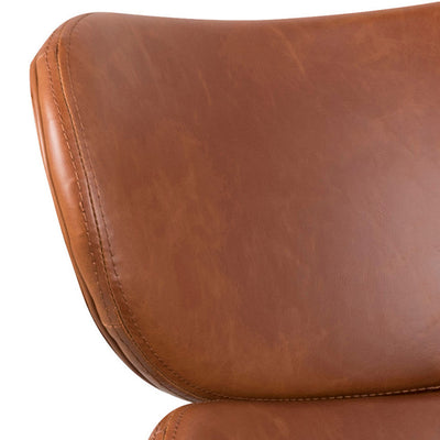 Ferum Loft Armchair with Contoured Backrest and Metal Base – close-up of details and texture